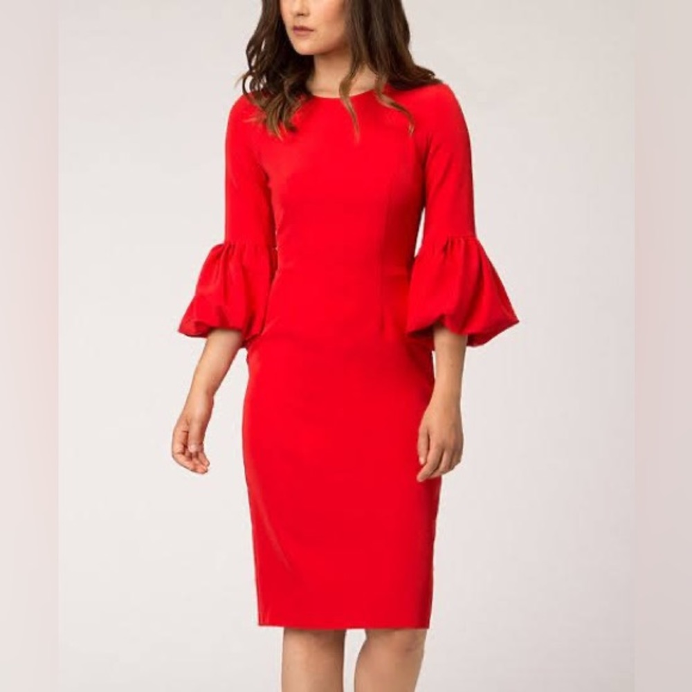 Red Puff Sleeve Dress